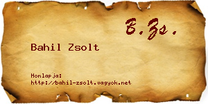Bahil Zsolt névjegykártya